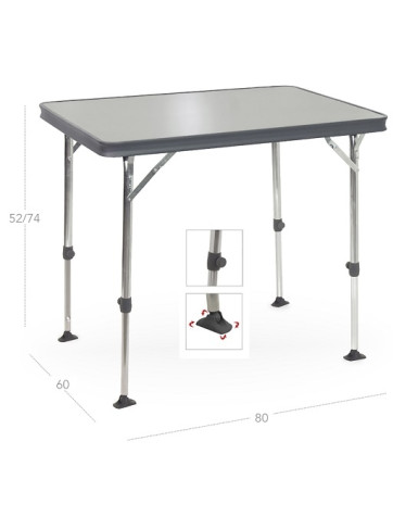 Mesa de aluminio gris oscuro 80 x 60 cm Crespo