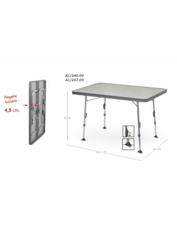 Mesa de aluminio gris oscuro Crespo