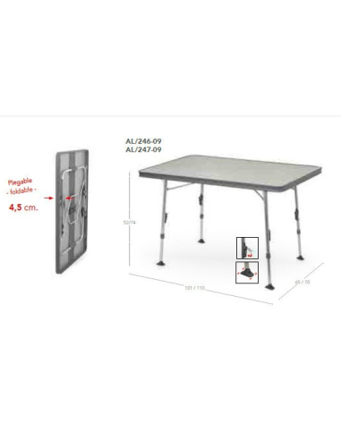 Mesa de aluminio gris oscuro Crespo