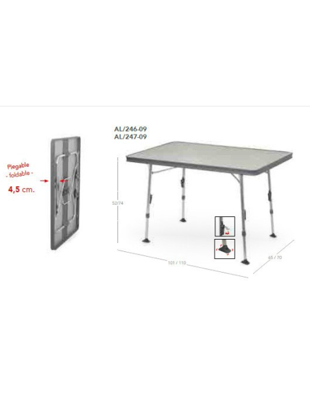 Crespo Tisch aus dunkelgrauem Aluminium