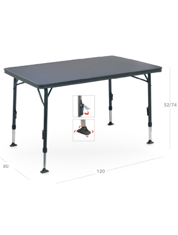 Mesa alumino Crespo 120 x 80 cm