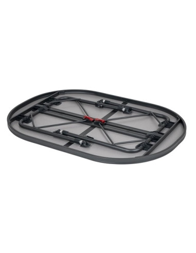 Gray aluminum oval table 130 x 91 cm Curled