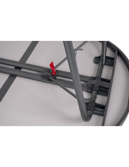 Ovaler Tisch aus grauem Aluminium 130 x 91 cm gewellt