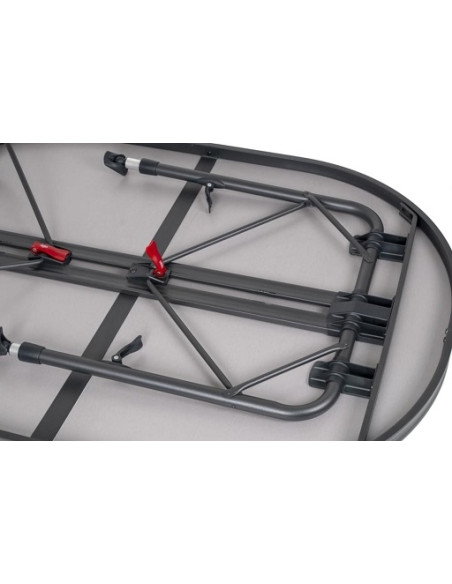 Ovaler Tisch aus grauem Aluminium 130 x 91 cm gewellt