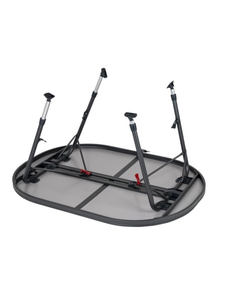 Gray aluminum oval table 130 x 91 cm Curled