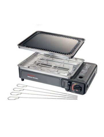 Barbacoa multigrill Butsir para cartucho de gas y botella de butano.