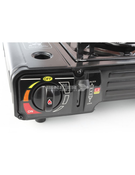 2-burner stove and iron with Brunner gas cartridge