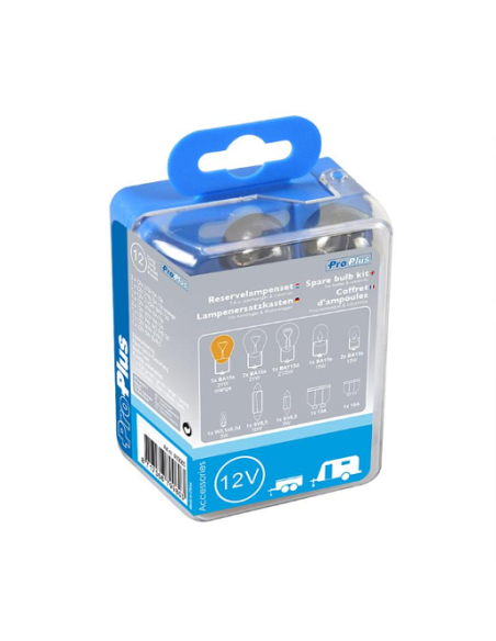 Lot de 12 ampoules de rechange pour caravane et remorque.
