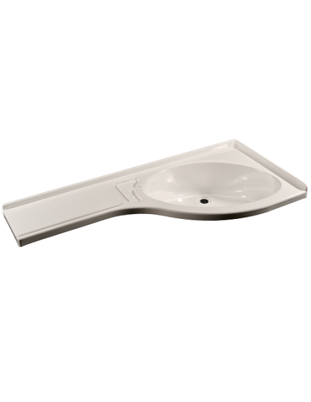 Lavatrice nell'angolo destro con piano di lavoro