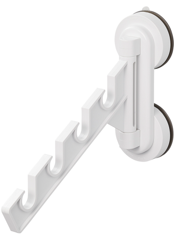 Arm with suction cups for 4 hangers