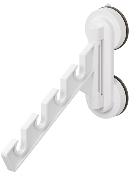 Arm with suction cups for 4 hangers Arm with suction cups for 4 hangers