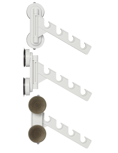 Arm mit Saugnäpfen für 4 Kleiderbügel