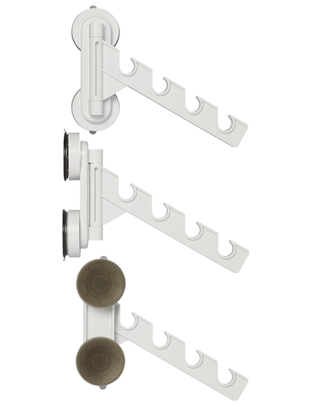 Braço com ventosas para 4 cabides Braço com ventosas para 4 cabides