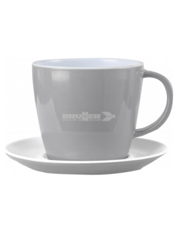 Piatto e tazza di melanina caffè 25cl. Sandhia Brunner