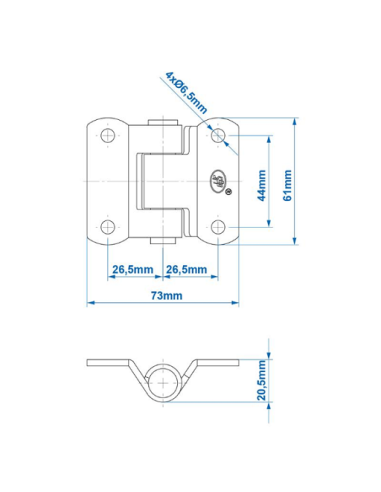 Pro Plus bisagra acciaio zincato da 61 mm