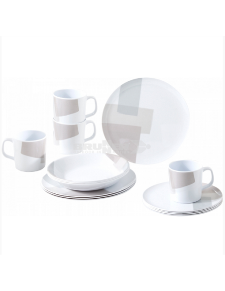 Conjunto de louça de lona de melamina Brunner com 16 peças