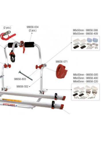 Kit de fixation supérieur M6X50 2 pcs pour porte-vélos